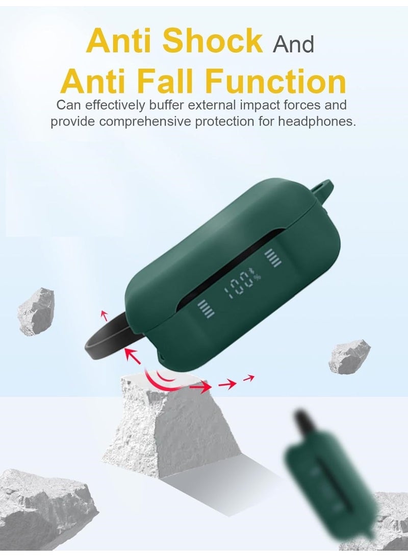 غطاء حماية من السيليكون الناعم من داونكي لسماعات الأذن اللاسلكية ساوندكور P41i من إن كر، جراب جلدي مزود بحلقة تعليق، حماية كاملة، أخضر - Image 3